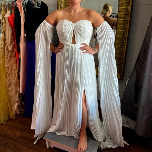 White Strapless Formal Dress For Special Event Prom Homecoming Wedding Party